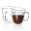 christmas custom printed borosilicate double wall glass enamel cup