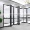 Black frame security prehung patio aluminum accordion folding sliding glass doors for sale
