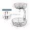 High Quality 2-Tier Black Countertop Fruit Vegetables Basket Bowl Storage With Banana Hanger