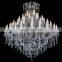 Custom Modern Hotel Lobby Banquet Lighting Design Luxury Golden Chrome Large Maria Theresa Crystal Chandelier