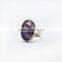 RG1032 Natural Amethyst Adjustable Ring,Bezel Gem Ring