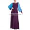 2016 latest fashion summer clothes women patchwork chiffon mixed color dress arabic evening dresses