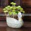 Jingdezhen ceramic factory relief swan animal flower pot for desk decor