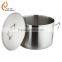 Stainless steel pot with double-ply bottom