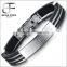 Stainless Steel Silicone Rubber Bible Lord's Prayer Cross Bracelet Adjustable Bangle