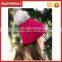 A-514 cable knitting fur pom beanie pom knit pattern cable beanie hat cable knit pom beanie