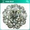 Flower Clear Crystal Aerolite Rhinestone Silver Metal Nickel Free Shank Rhinestone Button