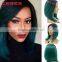 fashion ombre green short bob synthetic lace front wigs for black women