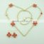 Hot sale red flower design resin rhinestone wedding jewelry set with gold plated                        
                                                                                Supplier's Choice