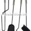 Arched Fireplace Tool Set with Poker, Brush, Tongs, and Shovel