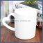 Porcelain material heart shape handle white blank mugs wholesale