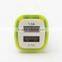 Led dual usb phone car charger , universal 5V 2.1A wireless phone car charger