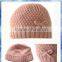 pink popcorn knit girls fashion knitting beanie hat