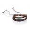 Hot Sale Multi Layer Leather Bracelet Customized Engraved Personalized Bracelet Adjustable Leather Bangle