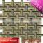 Grey hand drawing glass mix white stone weave mosaic art tiles HG-SH8032