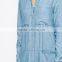 2016 Spring Fashion Long Sleeve Shirt Dress Denim Long Dress Slit Side Design DME-8070