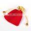 7*9cm In Stock Red Velvet Gift Pouch With Drawstring