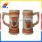 custom , roast flowers, embossment beer cup ceramic drinking cup for beer