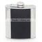 4 OZ flagon with black twill leather hip flask