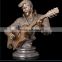 bronze foundry home decor metal craft man guitar bust bronze sculptures