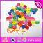 2015 Wholesale Novelty kids wooden threading toy,Creative children wooden toy threading,Wooden Threading Educational Toy W11E040