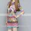 Floral chiffon style /asymmetric dress / elegant women casual clothes