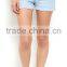 Light Blue High Waisted Turn Up Denim Shorts