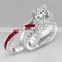 Trendy fashion wholesale fine jewelry romantic cz diamond engagement wedding ring set