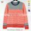 Red Gray Color White Spot Blended Wool Round Neck Knitted Sweater