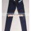 Stock satin denim jeans fabric with black backside