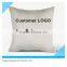 Customer Logo White Cotton Hemp Plillow Backrest Floor Cushion Cover