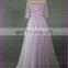 CE813 Elegant Off-the-shoulder Half Sleeve Floor Length Purple Evening Gown Dress