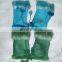 Colorful Fingerless Gloves with real Rabbit fur