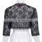 Belle Poque Womens Ladies Wedding Bridal Bridesmaid 3/4 Sleeve Black Lace Shrug Bolero BP000319-1