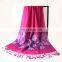 2017 wholesale winter scarves ladies with both sides flowers