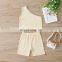 2020 Girls Sets Summer European and American Fashion One-Shoulder Vest Shorts