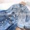 2020 Autumn Girls Printed Lapel Jeans Coat Children's Clothing Wholesale