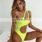 Bikini 2019 Women's Swimsuit Sexy Solid Color Sexy Gathered Irregular Bikini Maillot De Bain Trajes De Bano