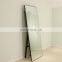 round corner rectangle floor free stand black metal frame full length mirror
