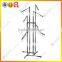 White 2 tiers and 4-hooks bag display rack