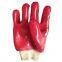 Oil and Chemical Resistant Industrial Heavy Duty Cotton Interlock Knitted Wrist Dipped PVC Coated Gloves