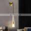 Light Luxury Transparent Glass Cover Wall Lamp Gold Metal Bedroom Decorative Wall Lamp