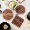 personalised custom square round eco-friendly bamboo beech walnut wood coaster 100% natural wooden drink coffee cup mat