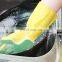 Long Cuff Latex Reusable Household Cleaning Rubber Gloves Kitchen Dish Washing Cleaning Housework Gloves With Scouring Pad