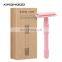 Reusable metal handle hair removable cleaning double edge blade facial razor for women afeitadora