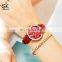 SHENGKE Watch 3ATM Waterproof Wristwatch Red Woman Watch Red Quartz Watches Ladies Hand K0103L Reloj Para Mujer