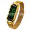 Fashion stainless steel waterproof women wristwatch Skmei 1697 mesh strap touch led light watch