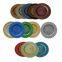 Round Embossed Wedding Gold Colored Feather Glass Charger Plate