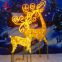 Life size illuminated 3d metal Christmas decorative large outdoor giant led reindeer motif light