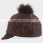 women custom winter hats with ball on top promotional caps and hats